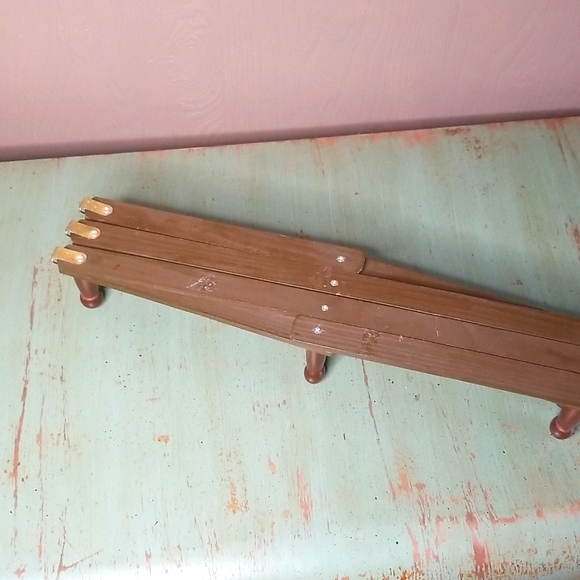 Vintage Wooden Wall Accordion Style 10 Peg Hook Rack - Picture 4 of 7